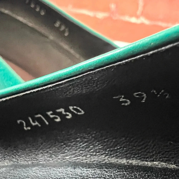 Gucci Tom Ford Hysteria Kitten Heel Pumps Turquoise Green Crest Aqua - Picture 12 of 15